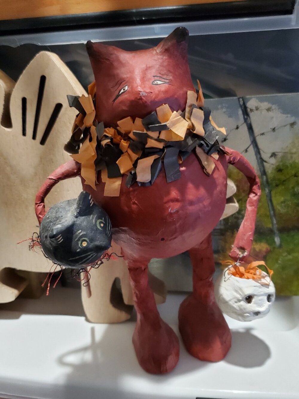RARE Tricky Devil Paper Mache Halloween by Ginny Beatourne for Bethany Lowe